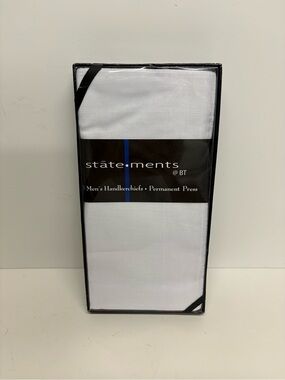 Statements Men's White Handkerchiefs White New In Box